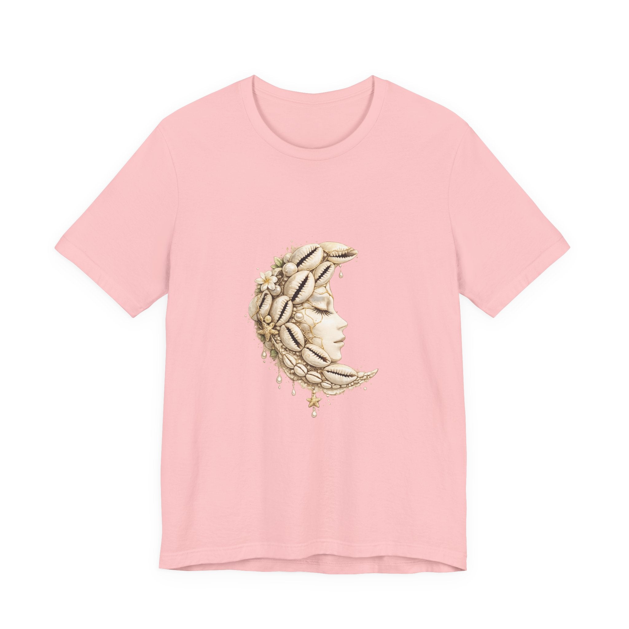Floral Crescent Moon tee | Moon Face T-Shirt, Botanical Moon Design