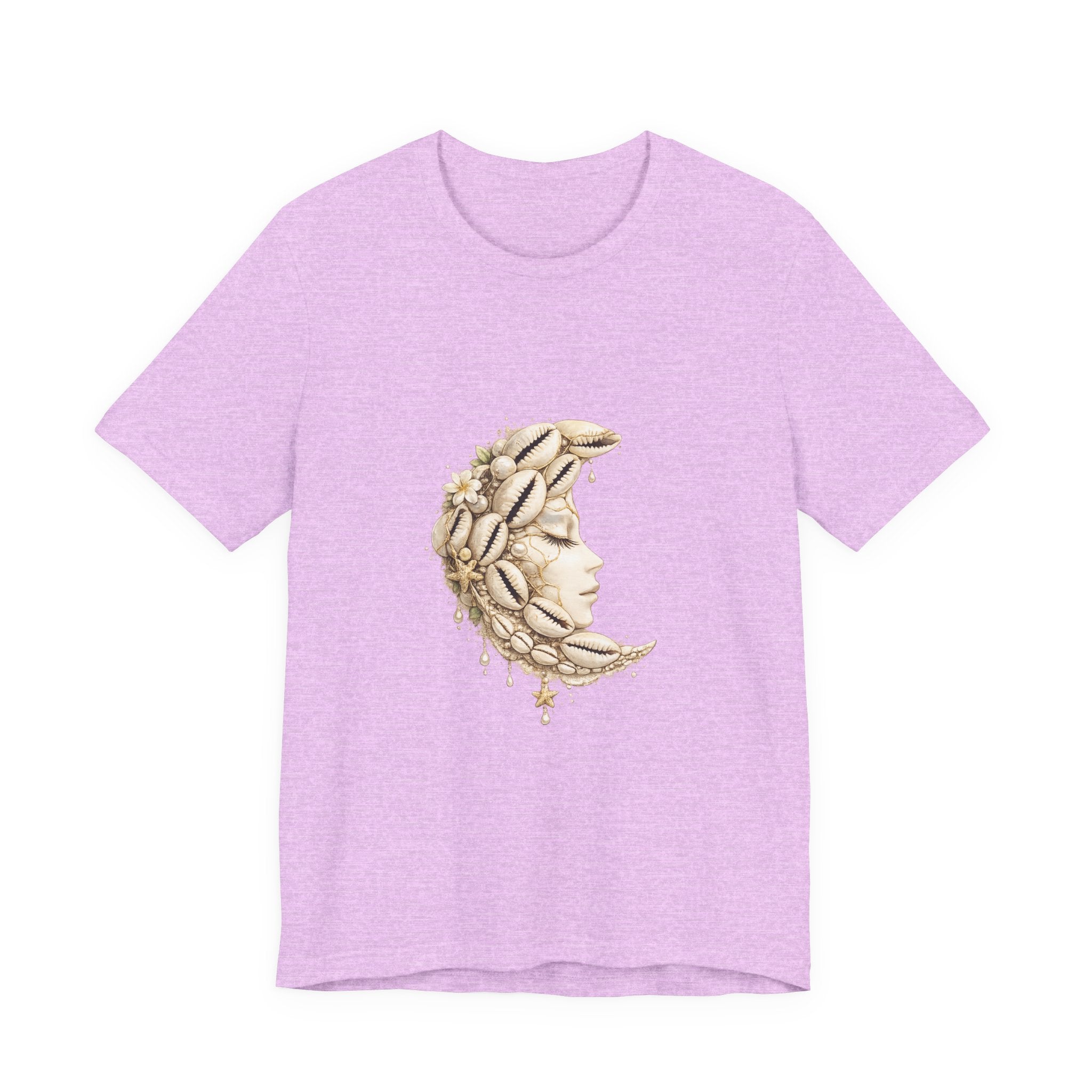 Floral Crescent Moon tee | Moon Face T-Shirt, Botanical Moon Design