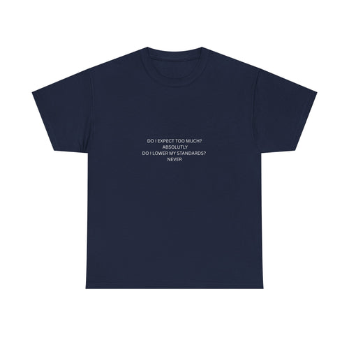 Do I Expect Too Much? T-Shirt | Minimal Text Graphic Tee